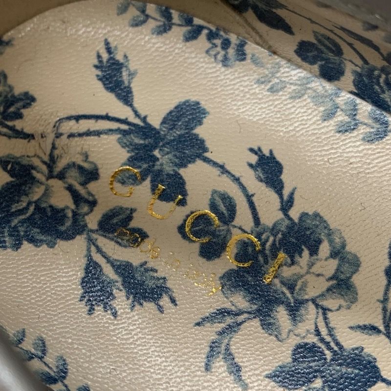 Gucci Loafer Leather Shoes Leather Silver Gold Lame Horsebit Bee