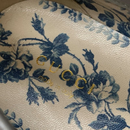 Gucci Loafer Leather Shoes Leather Silver Gold Lame Horsebit Bee