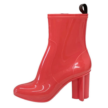 Louis Vuitton Boots Short Boots Rain Boots Silhouette Line Monogram Rubber Pink