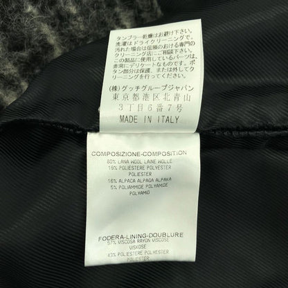 Gucci Wool Alpaca Interlocking Tight Skirt 36 Black Gray Ladies