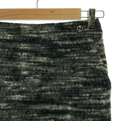 Gucci Wool Alpaca Interlocking Tight Skirt 36 Black Gray Ladies