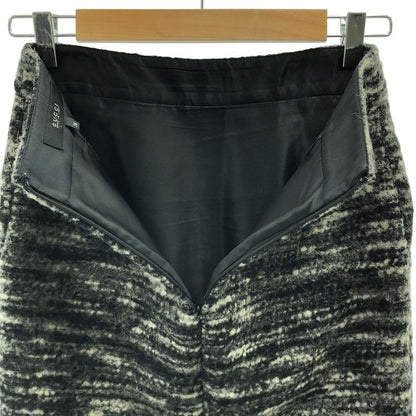 Gucci Wool Alpaca Interlocking Tight Skirt 36 Black Gray Ladies