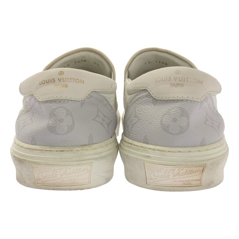 Louis Vuitton Trocadero Line Monogram Leather Slip-on Sneakers 7 1 2
