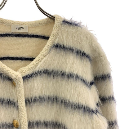 Celine Alpaca Wool Gold Button Chasseur Jacket 2 T M White Navy