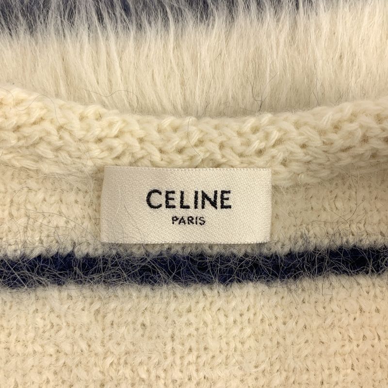 Celine Alpaca Wool Gold Button Chasseur Jacket 2 T M White Navy