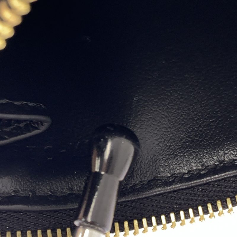 [] Celine | Leather Compact Zipped Card Holder | Black Gold | Ladies