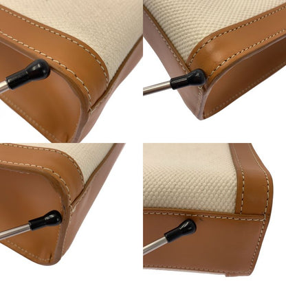 Celine | Small Vertical Cabas Leather Canvas Shoulder Bag 192082bnz | Brown