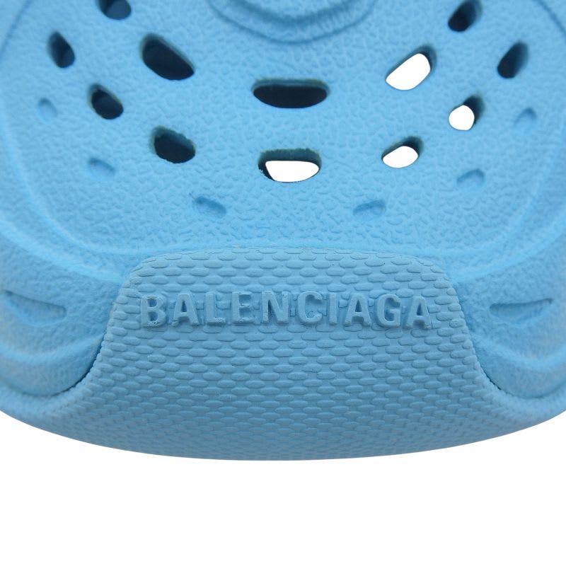 Balenciaga HD Mule Cutout Rubber Sandals Shoes Blue 40 Box