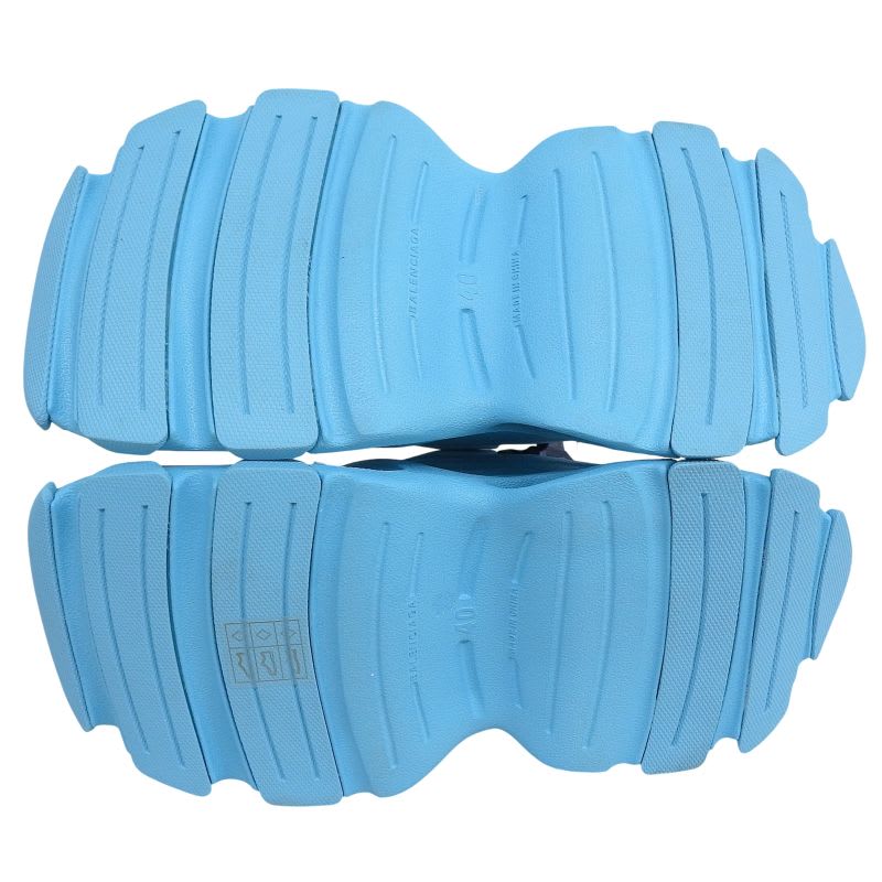 Balenciaga HD Mule Cutout Rubber Sandals Shoes Blue 40 Box