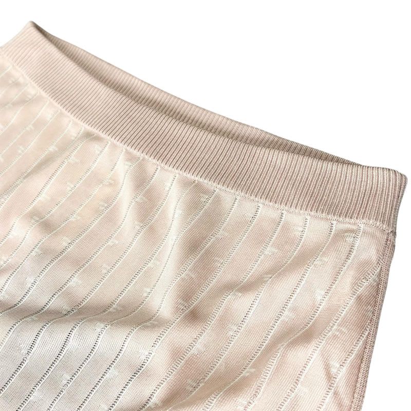 Fendi 2022 Length Tight Knit Skirt Baby Pink 40