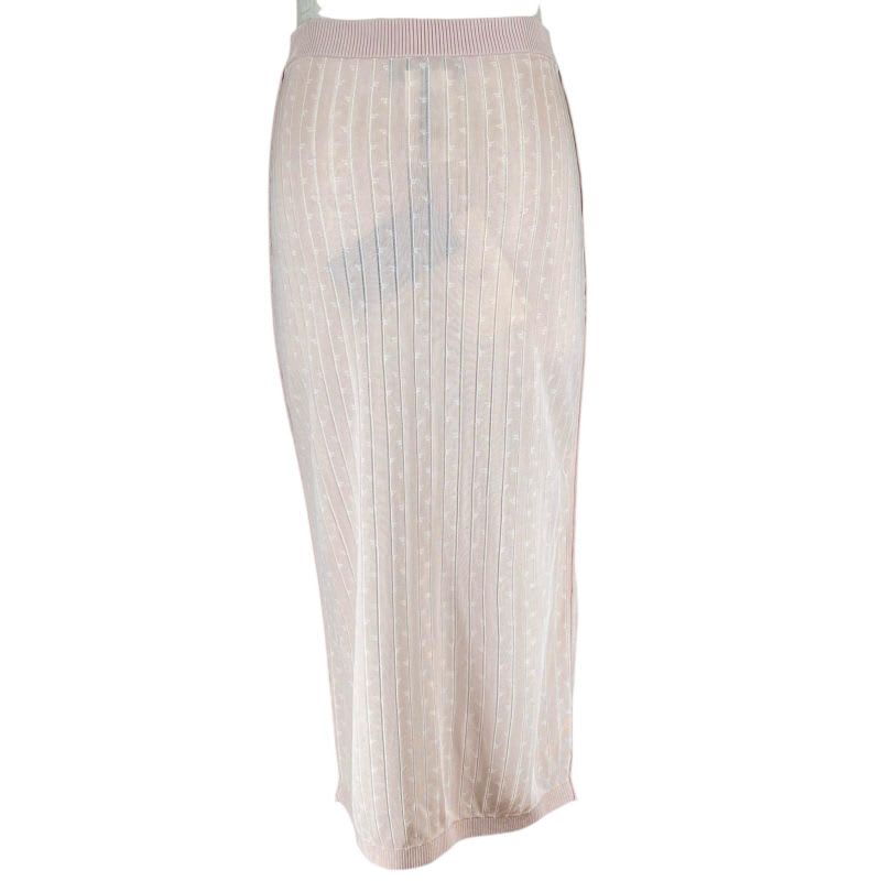 Fendi 2022 Length Tight Knit Skirt Baby Pink 40