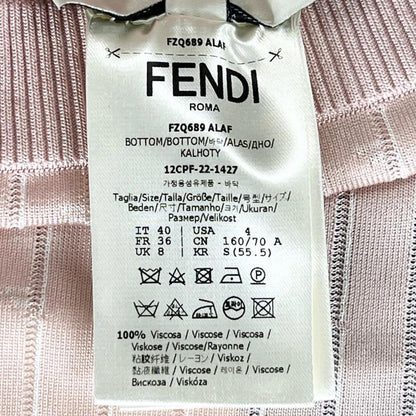 Fendi 2022 Length Tight Knit Skirt Baby Pink 40