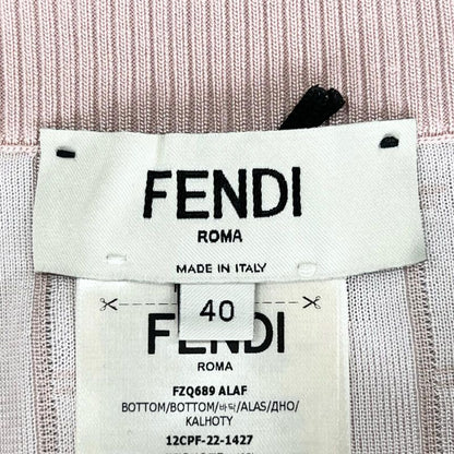 Fendi 2022 Length Tight Knit Skirt Baby Pink 40