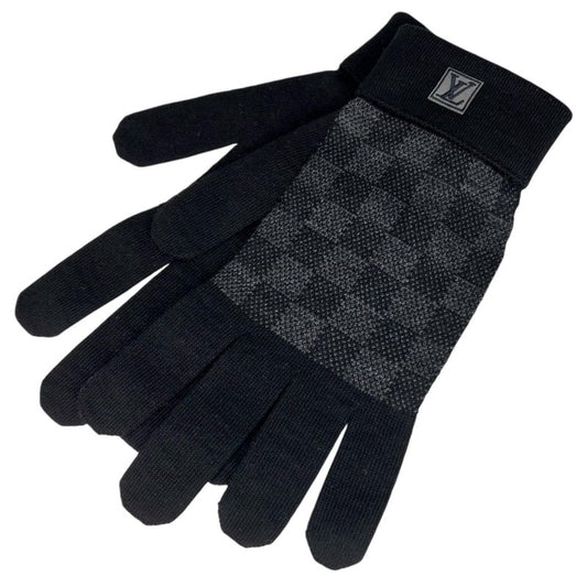 ▲louis Vuitton M70006 Gon Petit Damier Wool Gloves Black With Box Made In Italy