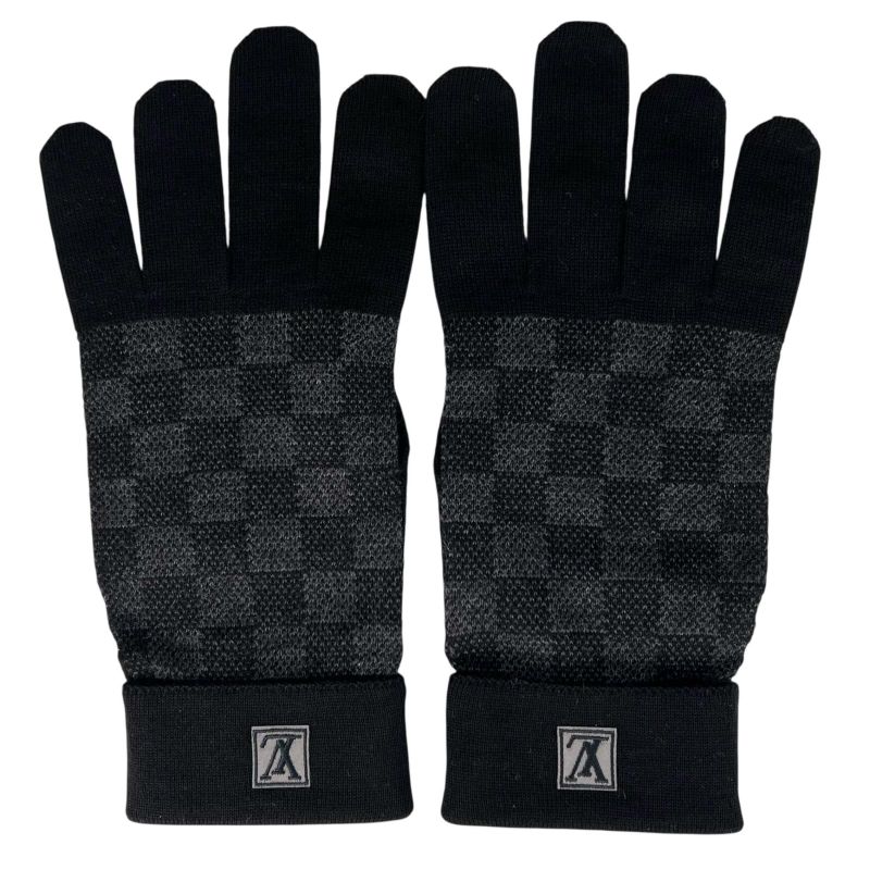 ▲louis Vuitton M70006 Gon Petit Damier Wool Gloves Black With Box Made In Italy
