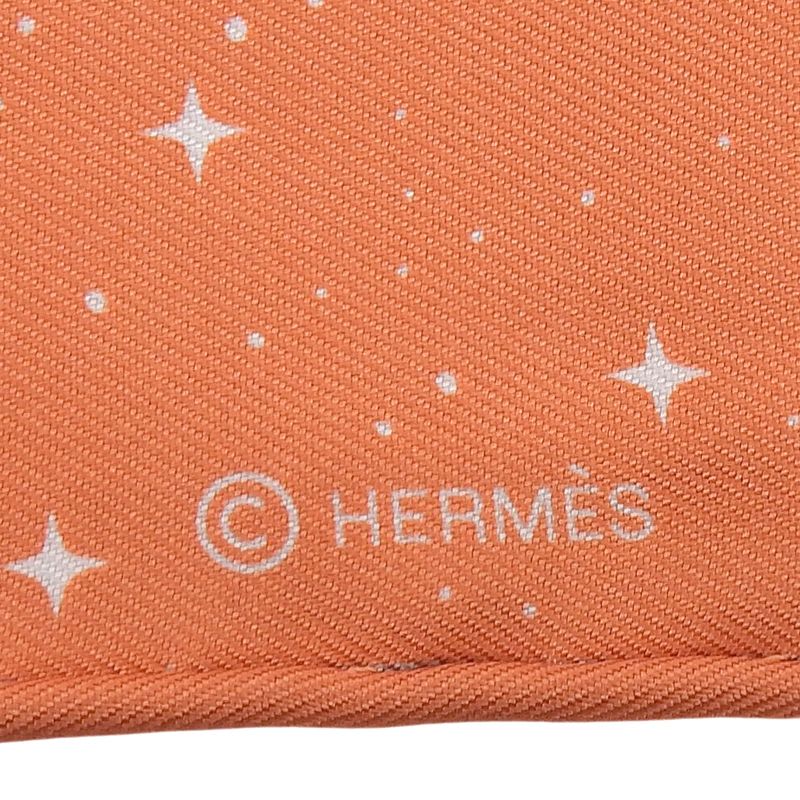 Hermes Carre 90 Clair de LUNE Cles 100% Silk Scarf Orange Gray