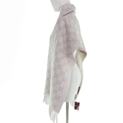 Gucci 100% Cashmere GG Pattern Current Item Muffler Beige 45190 cm Scarf