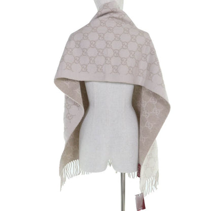Gucci 100% Cashmere GG Pattern Current Item Muffler Beige 45190 cm Scarf