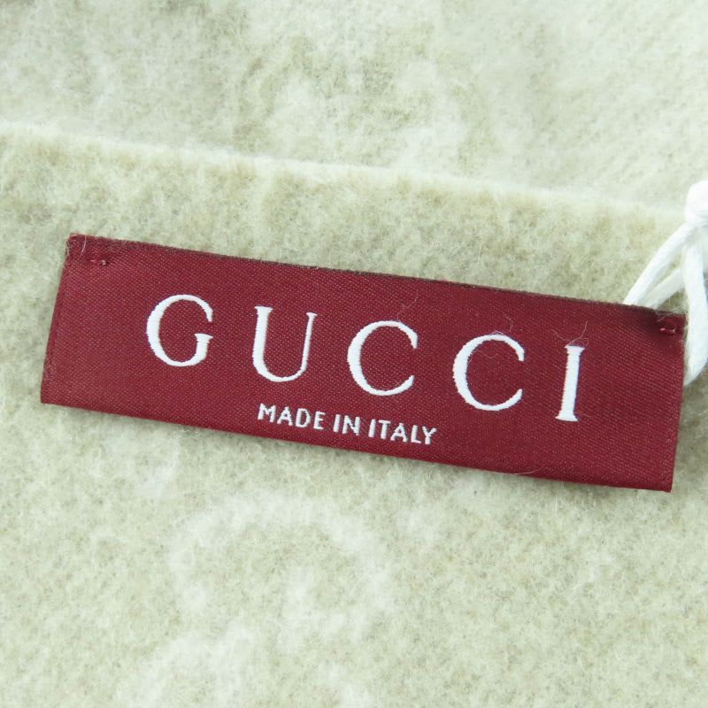 Gucci 100% Cashmere GG Pattern Current Item Muffler Beige 45190 cm Scarf