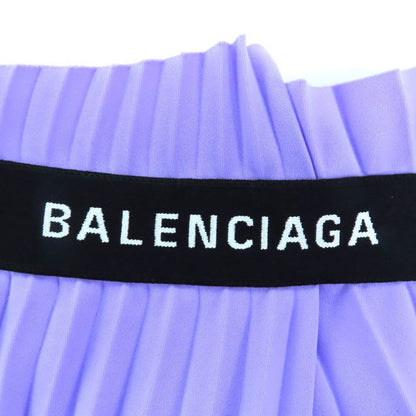 Balenciaga Asymmetric Back Logo Cut-off Pleated Skirt Purple 34