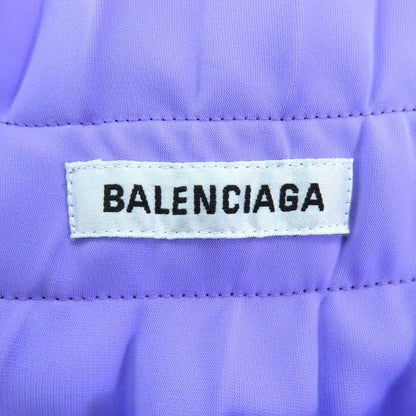 Balenciaga Asymmetric Back Logo Cut-off Pleated Skirt Purple 34