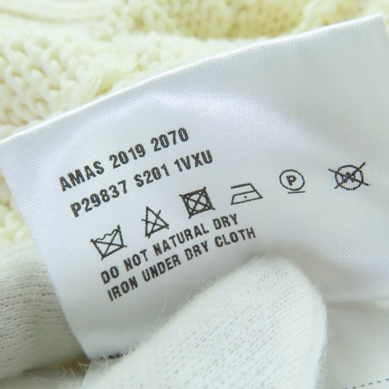 Prada 100% Cotton Triangle Logo Cable Knit Vest Ivory 42
