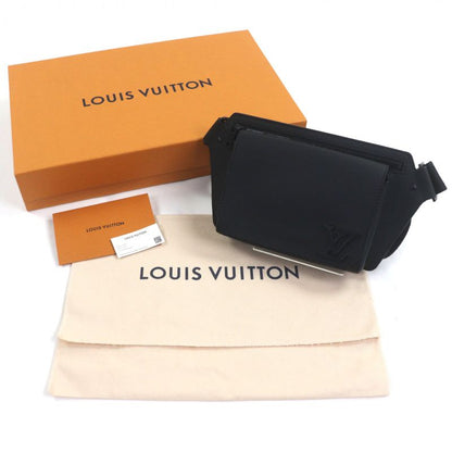 Louis Vuitton Leather Noir Black Aerogram Takeoff Ring Body Bag