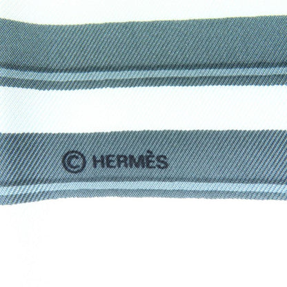 Hermes Carre 90 Brides De GALA Ceremony Bridle 100% Silk Scarf Blue White