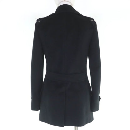 Gucci Wool Peacoat With Logo Buttons And Epaulettes Black 36