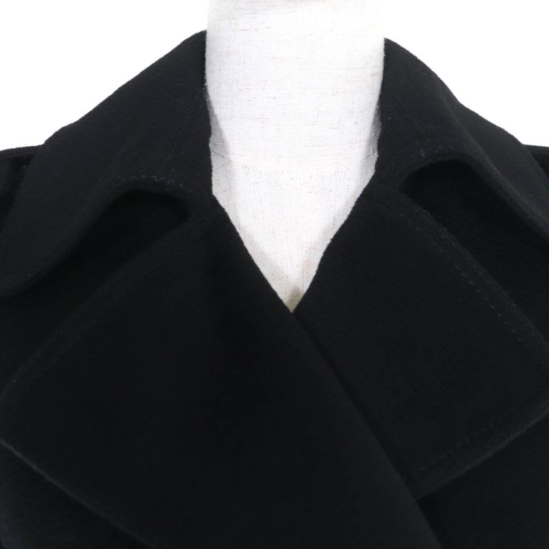 Gucci Wool Peacoat With Logo Buttons And Epaulettes Black 36