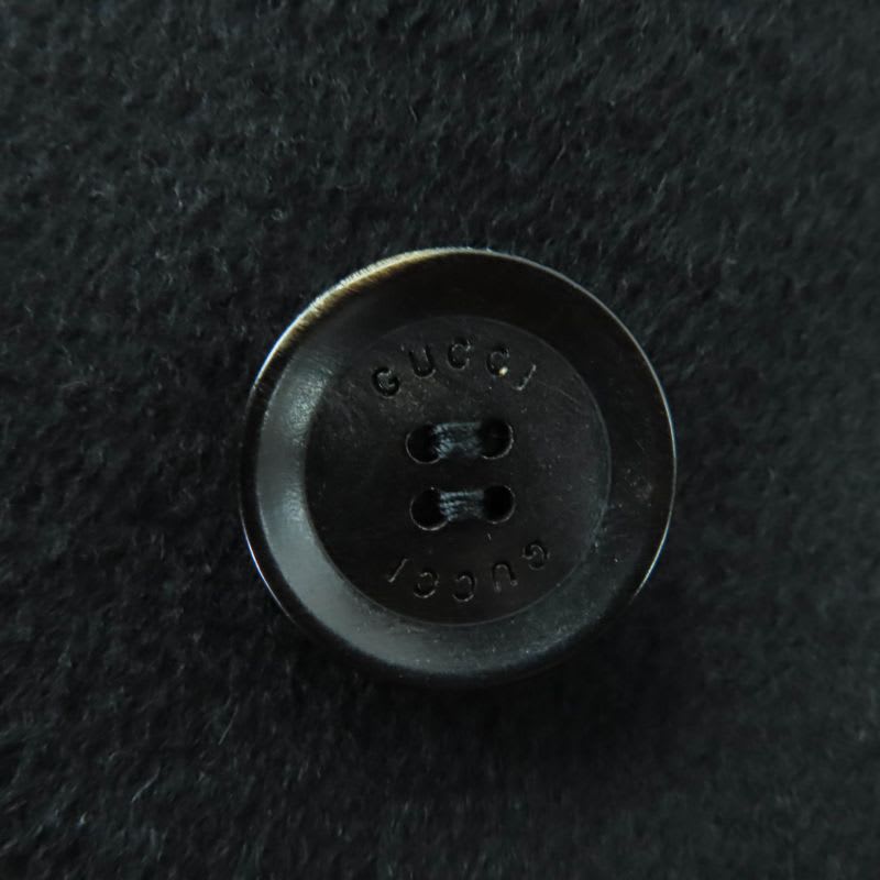 Gucci Wool Peacoat With Logo Buttons And Epaulettes Black 36
