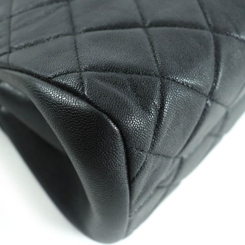 Chanel Chanel As3893 Caviar Leather Quilted 2-Way Bow Sling Bag Handbag Black