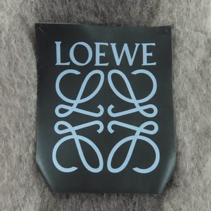 Loewe Mohair Wool Anagram Large Blanket With Fringe Brown Throw