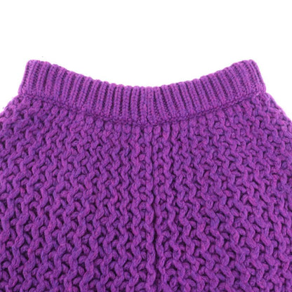 Chanel Stoned Coco Mark Button Wool Bermuda Pants Purple 36 Storage Bag