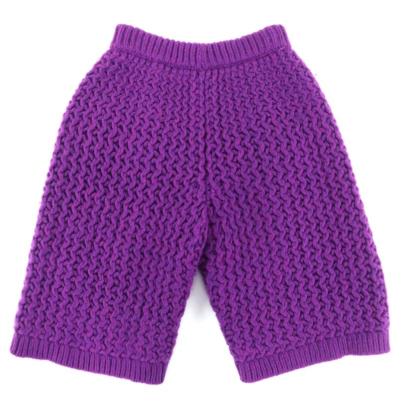 Chanel Stoned Coco Mark Button Wool Bermuda Pants Purple 36 Storage Bag