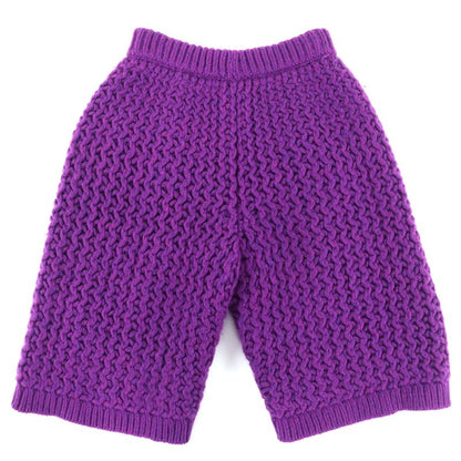Chanel Stoned Coco Mark Button Wool Bermuda Pants Purple 36 Storage Bag