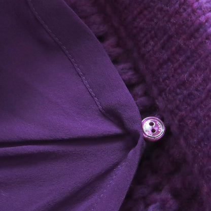 Chanel Stoned Coco Mark Button Wool Bermuda Pants Purple 36 Storage Bag