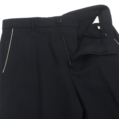 Gucci no-tuck Single Pants With Logo Patch Slacks Black 48