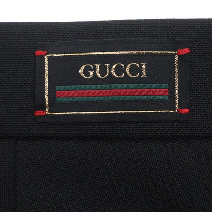 Gucci no-tuck Single Pants With Logo Patch Slacks Black 48