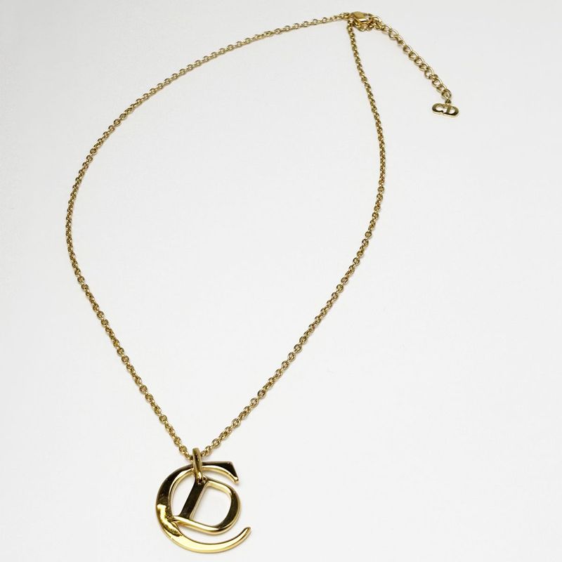 Dior Necklace CD Logo Gold Pendant