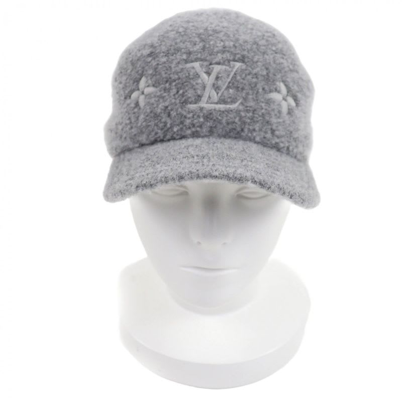 Louis Vuitton M7251 L Cap Wool Gram Monogram Hat Gray Box Storage Bag