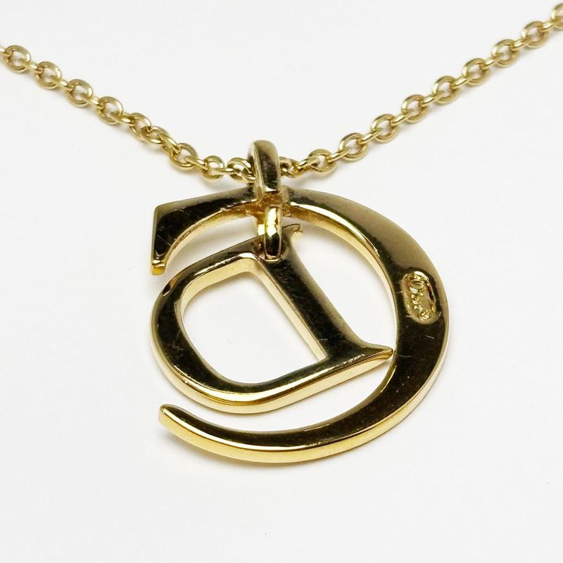 Dior Necklace CD Logo Gold Pendant