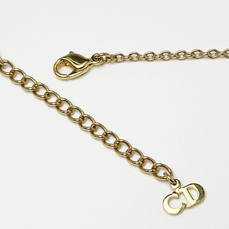 Dior Necklace CD Logo Gold Pendant