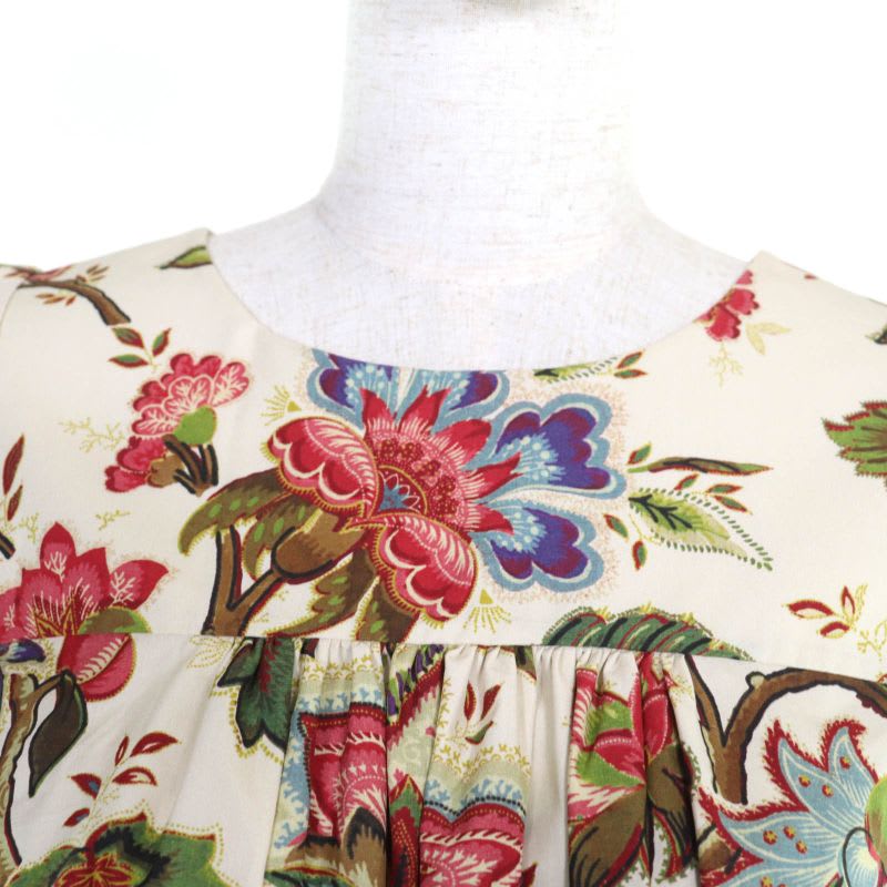 Christian Dior 411 B02 A3269 Cotton Silk Huipil All Over Pattern Short Sleeve