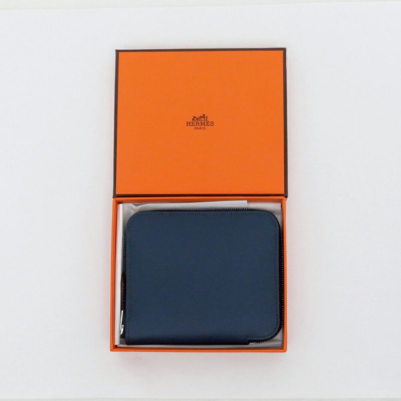 Hermes Azap Silk-in Compact Bleu-de-prusse Eva-color-silva-hardware B