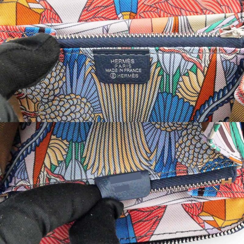 Hermes Azap Silk-in Compact Bleu-de-prusse Eva-color-silva-hardware B