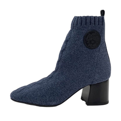 Unused Hermes Volver Boots Short Boots Sock Boots Shoes Exlibris Knit Blue
