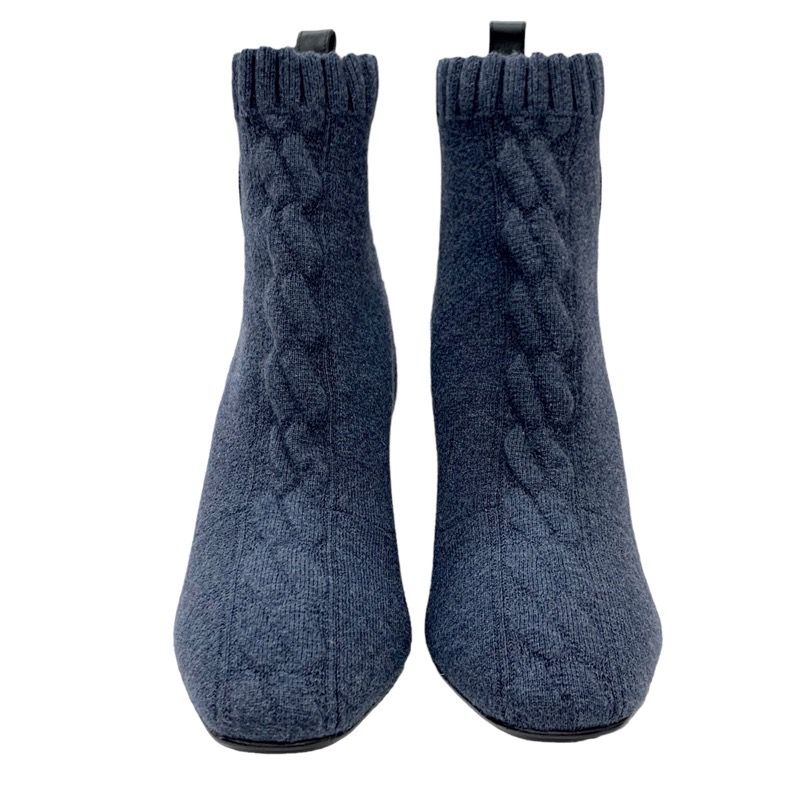 Unused Hermes Volver Boots Short Boots Sock Boots Shoes Exlibris Knit Blue