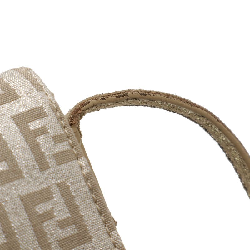 Fendi Zucchino Pattern Shoulder Bag Pochette Crossbody Canvas Leather