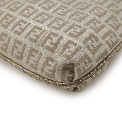 Fendi Zucchino Pattern Shoulder Bag Pochette Crossbody Canvas Leather